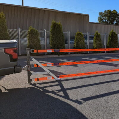 HitchRail deployed on a pickup truck hitch.